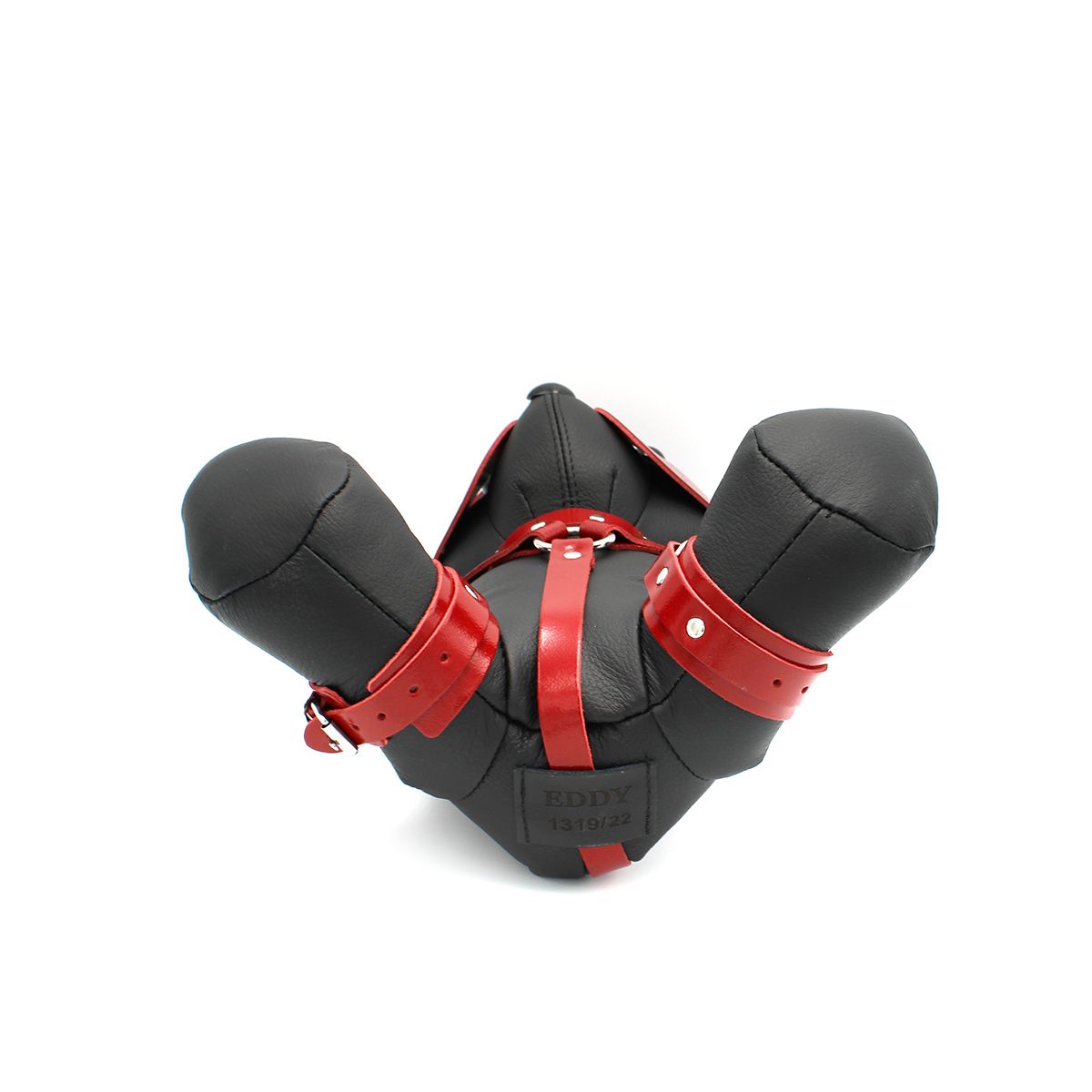 Eddy BDSM Teddy Red – Rode Leren Fetish Knuffel 30 cm