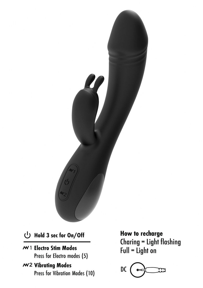 E-Stim Rabbit Vibrator - Oplaadbare Siliconen Electro & Vibratie Stimulator