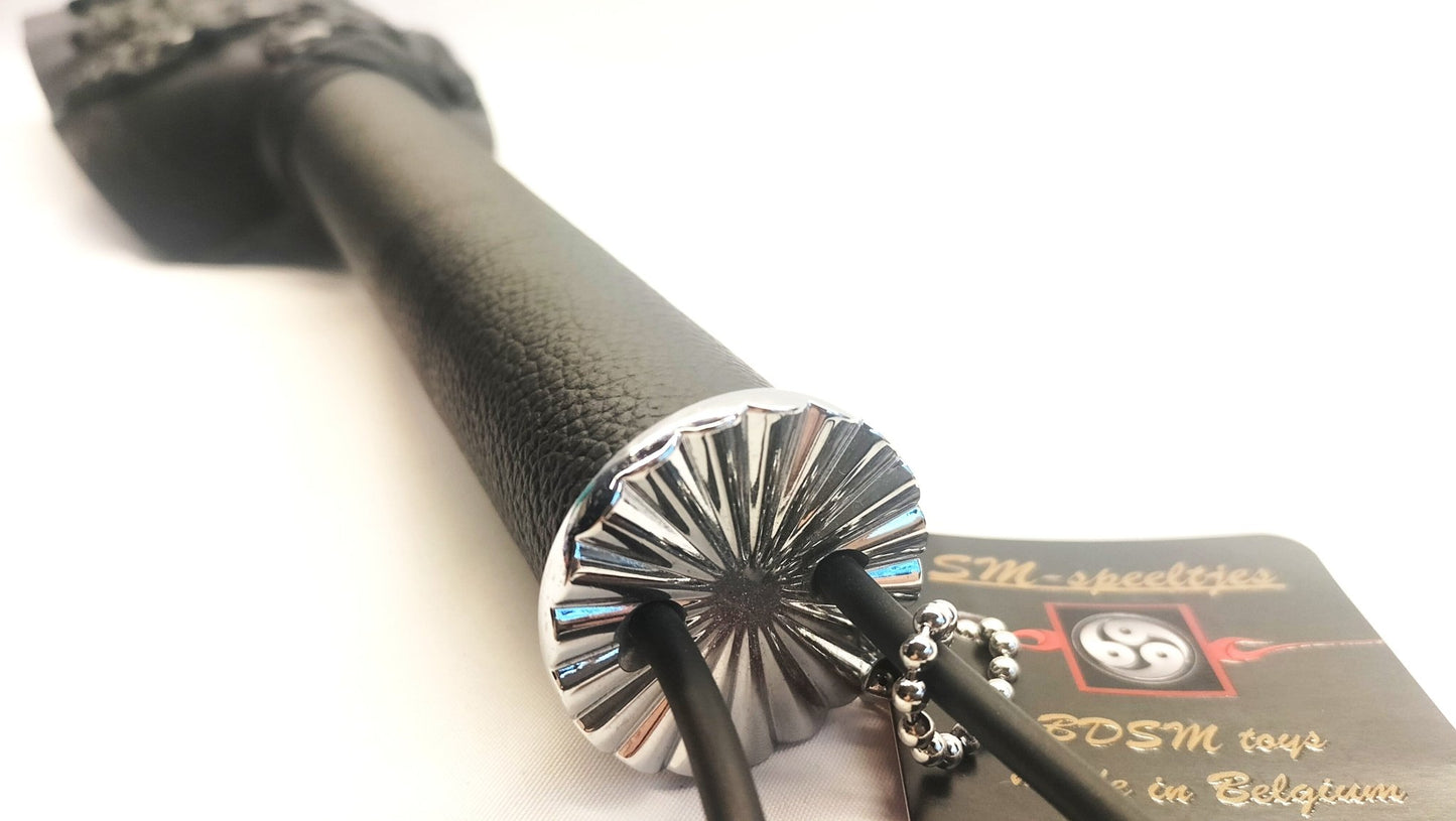 Backstrap Paddle Zwart met Krokodillenleer – Handgemaakt Uniek - Impact Play - SM - speeltjes