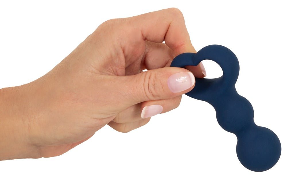 Blauwe Buttplug met Hartvormig Handvat - Flexibele Anaalplug met 2 Ballen - Buttplug - SM - speeltjes