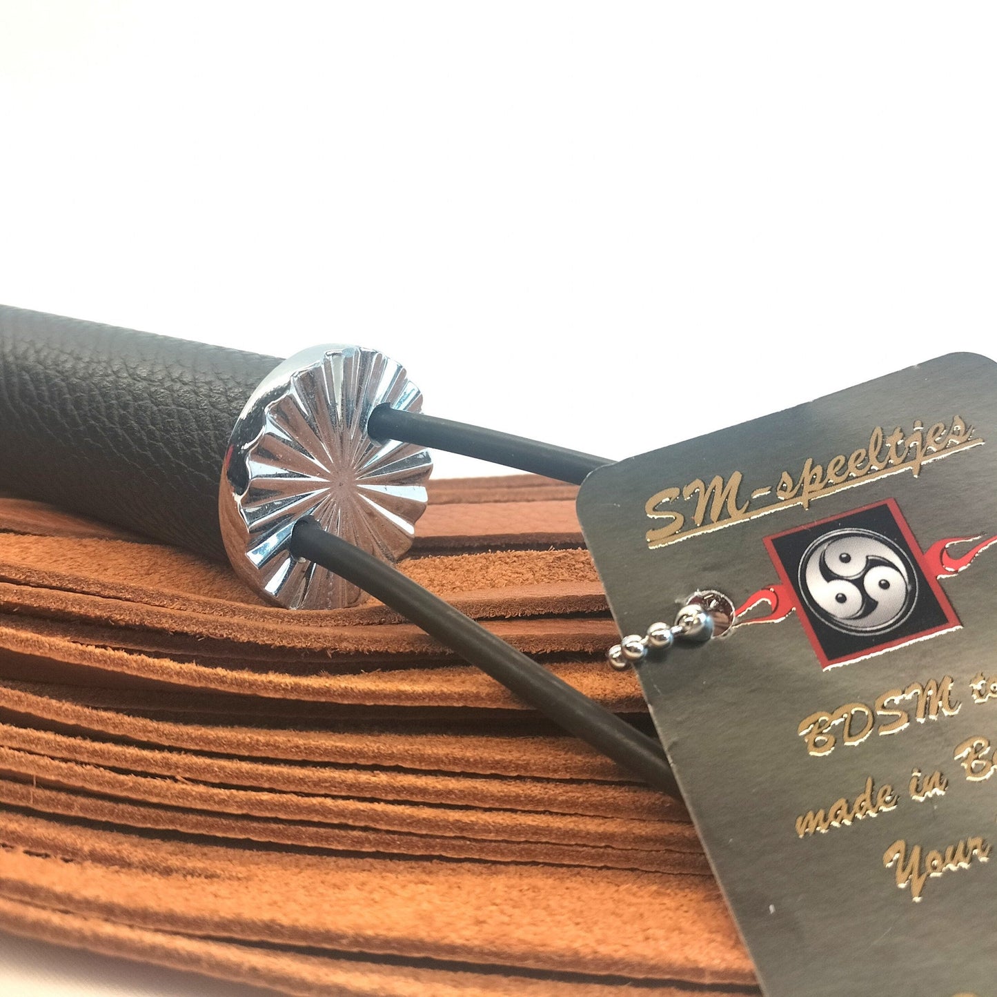 Cognac Leren Flogger 500g - 36 Falls 50cm 2mm Dik Handgemaakt België - Impact Play - SM - speeltjes