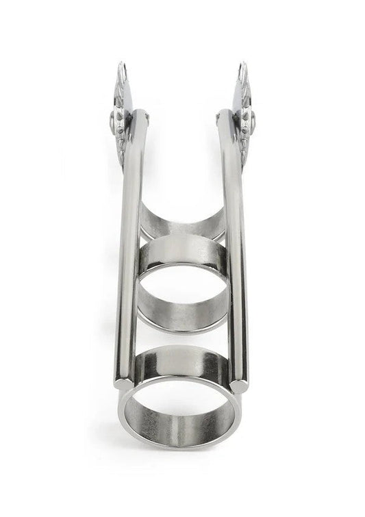 Mr. Steel Double Finger Pinwheel RVS – Dubbel Wartenbergwiel - Vingerpinwheel - SM-speeltjes