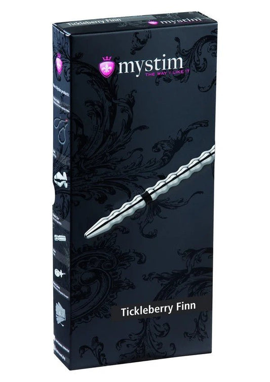 Mystim Tickleberry Finn Ribbed Sound – Elektro Dilator 19,6cm Ø8mm - E-Stim Accessoire - SM-speeltjes