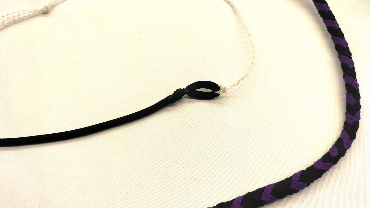 Paracord Bullwhip 90cm Zwart/Paars - Premium BDSM Impact Play Zweep - Impact Play - SM - speeltjes