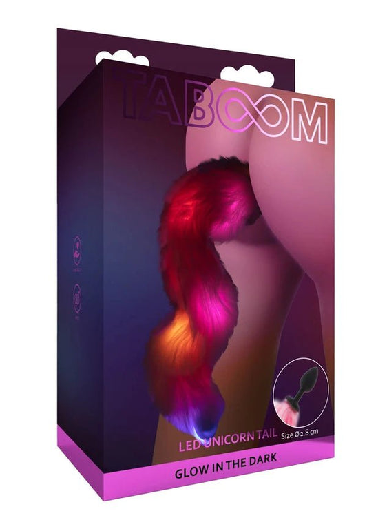 TABOOM Unicorn Tail – Buttplug met LED-Staart 46 cm - Buttplug met staart - SM-speeltjes