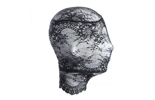 Zwart Kanten Hoofdkousmasker – Dunne Stretchstof voor Rollenspel - Hoofdmasker - SM-speeltjes