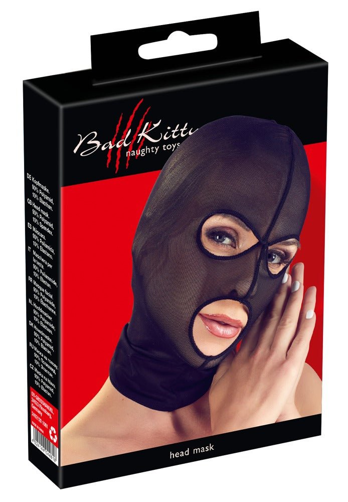 Zwart transparant hoofdmasker bad kitty - SM - speeltjes