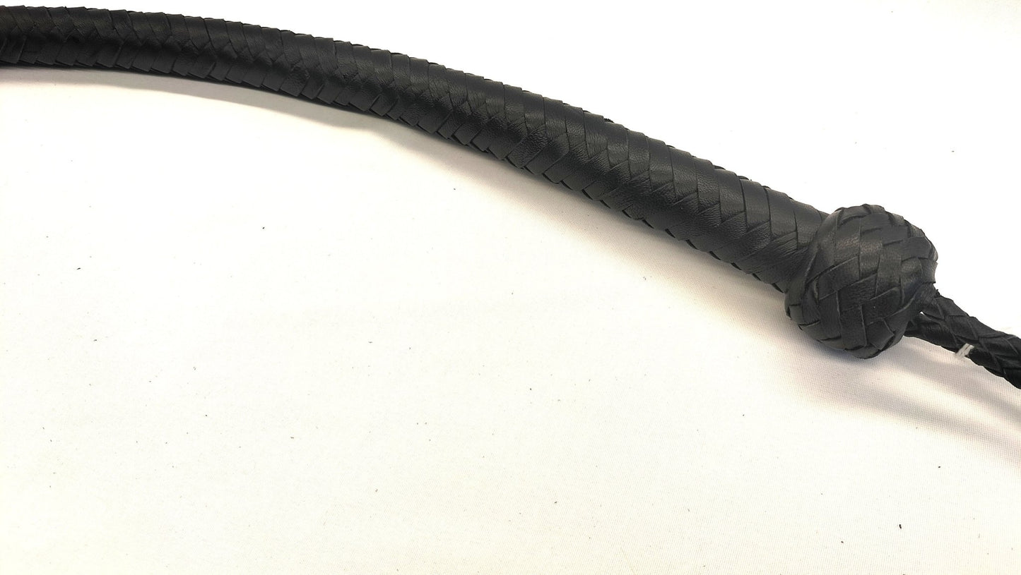 Zwarte Snake Whip 105cm met Blond Koeienhaar - BDSM Zweep Flogger - Impact Play - SM - speeltjes