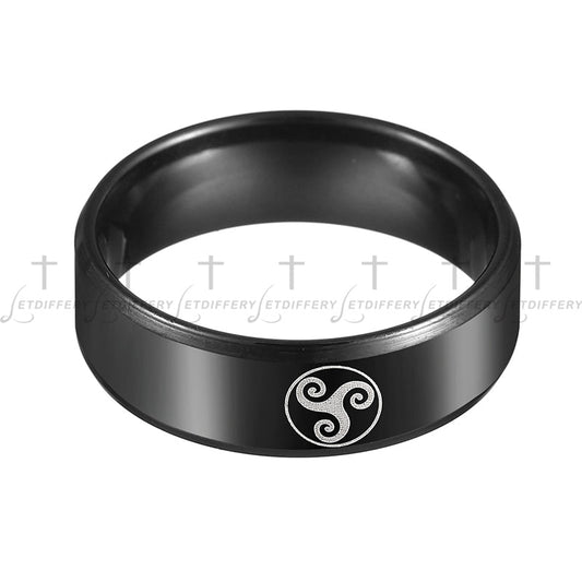 Zwarte ring met BDSM logo maat 9