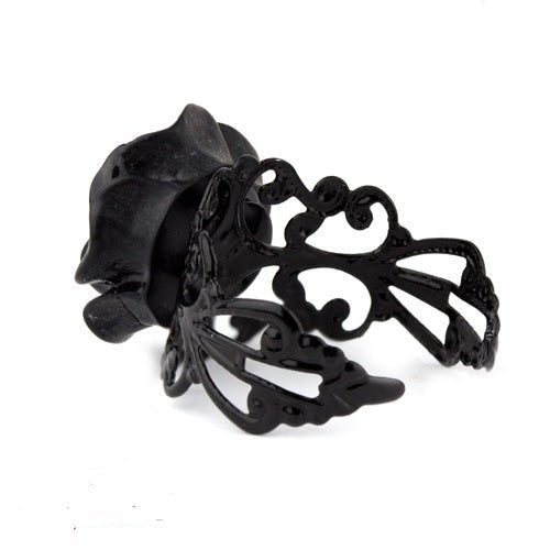 BLACK rose verstelbare dames ring - SM - speeltjes
