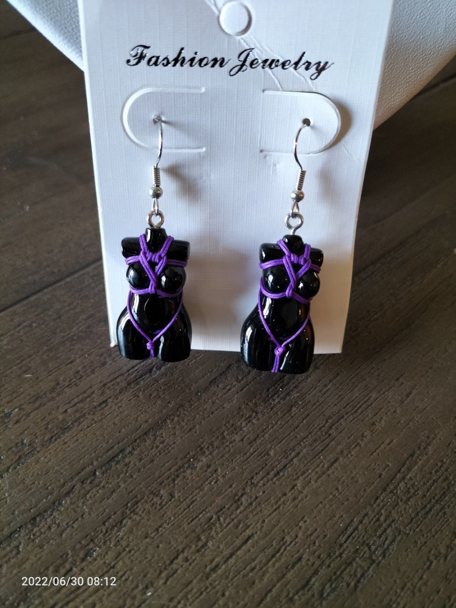 Bondage oorbellen paarse kleur - SM - speeltjes