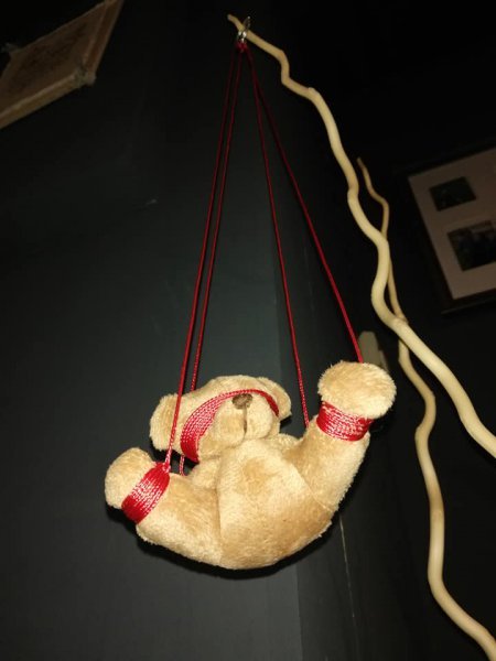 Kinky Bear suspension touw rood - SM - speeltjes
