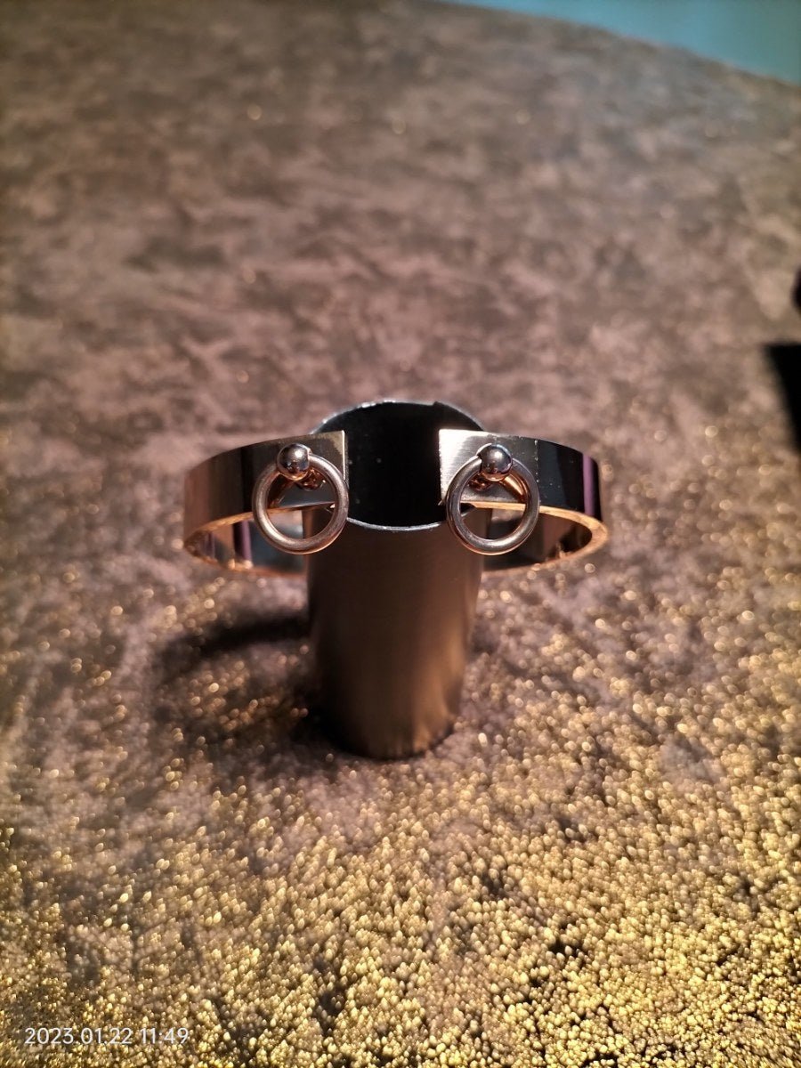 Open armband O - ringen rosé goudkleurig - SM - speeltjes