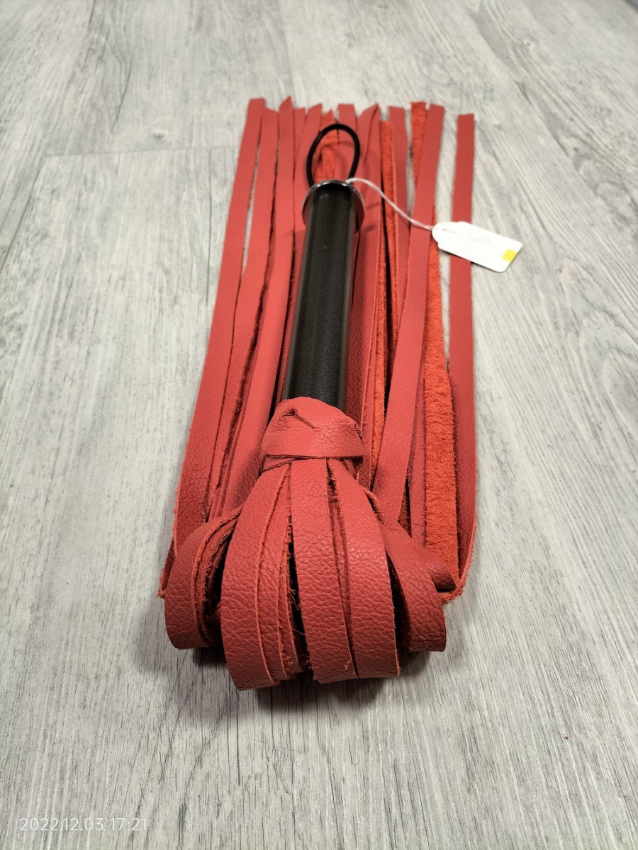 Oranje buffel lederen flogger - SM - speeltjes