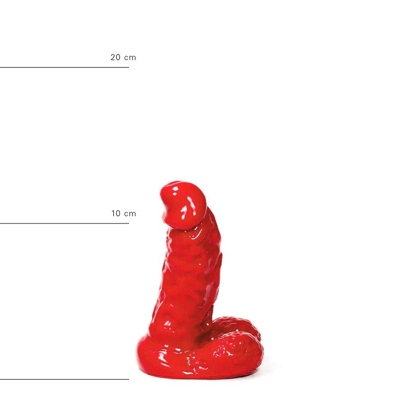 All Black Dildo ABR 42 – Rood | Geribbeld | 13 cm | PVC