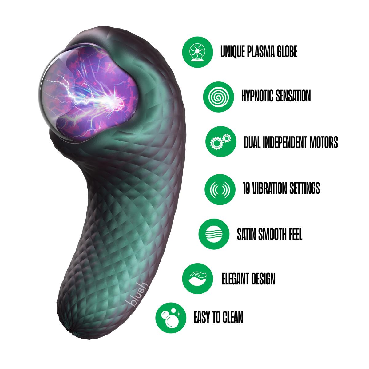 Temptasia Enchanted Serpent – Dubbele Motor Vibrator met Plasmabol Verlichting