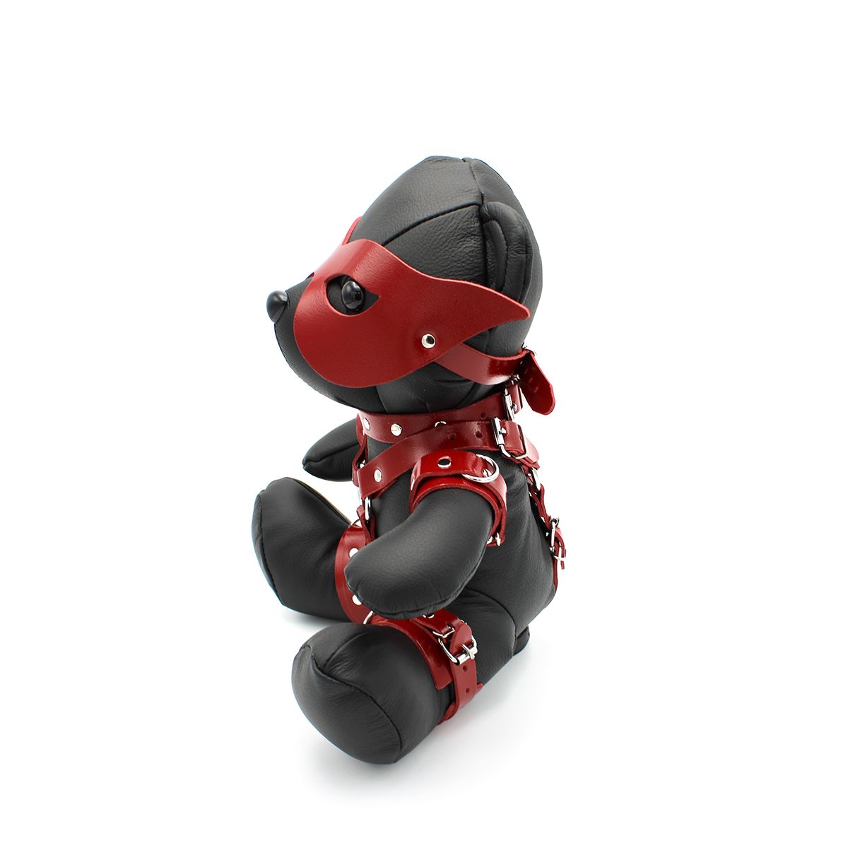 Eddy BDSM Teddy Red – Rode Leren Fetish Knuffel 30 cm