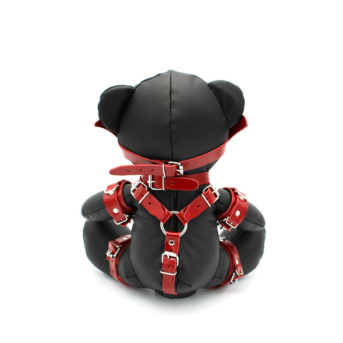 Eddy BDSM Teddy Red – Rode Leren Fetish Knuffel 30 cm