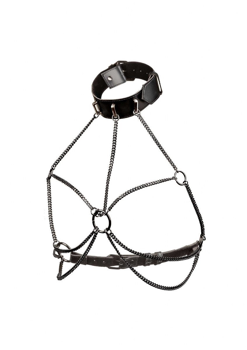 Euphoria Chain Collar Harness – Vegan Leren Harnas met Kettingen