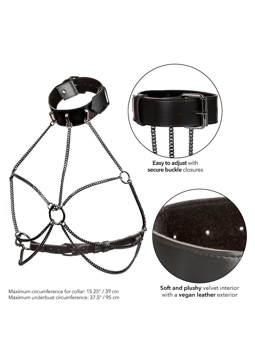 Euphoria Chain Collar Harness – Vegan Leren Harnas met Kettingen