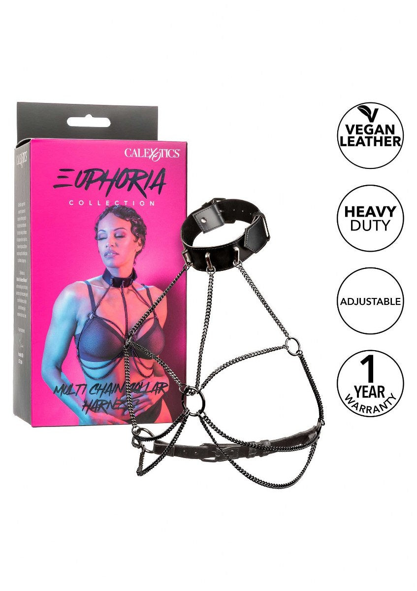 Euphoria Chain Collar Harness – Vegan Leren Harnas met Kettingen