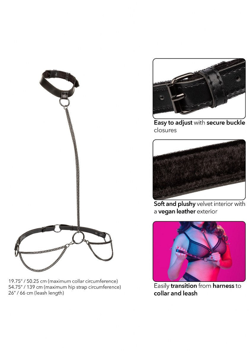 Chain Halter & Collar Plus Size – Luxe BDSM Harnas met Leiband