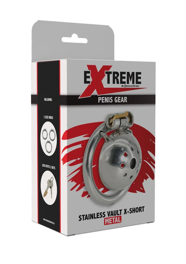 Stainless Vault X-Short – Gesloten RVS Kuisheidskooi