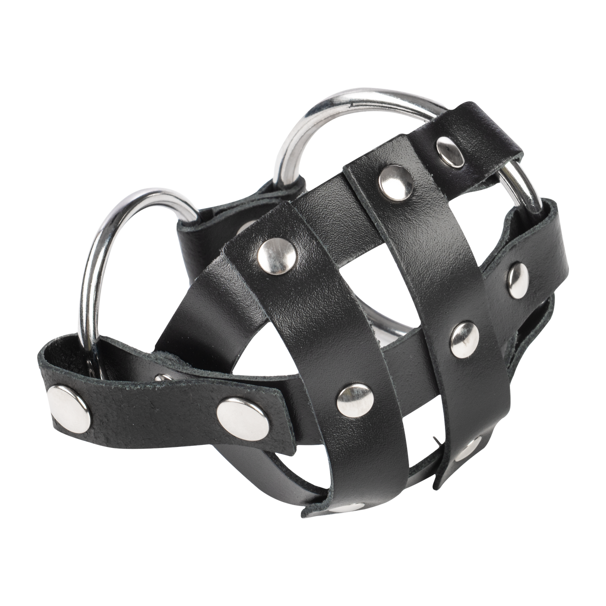 Rimba Bondage Play – Leren Balzakkooi met Spijkers – Handgemaakte CBT Kooi – Zwart
