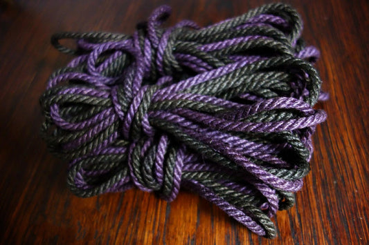 Corde de jute duo couleur 6 mm noir/violet