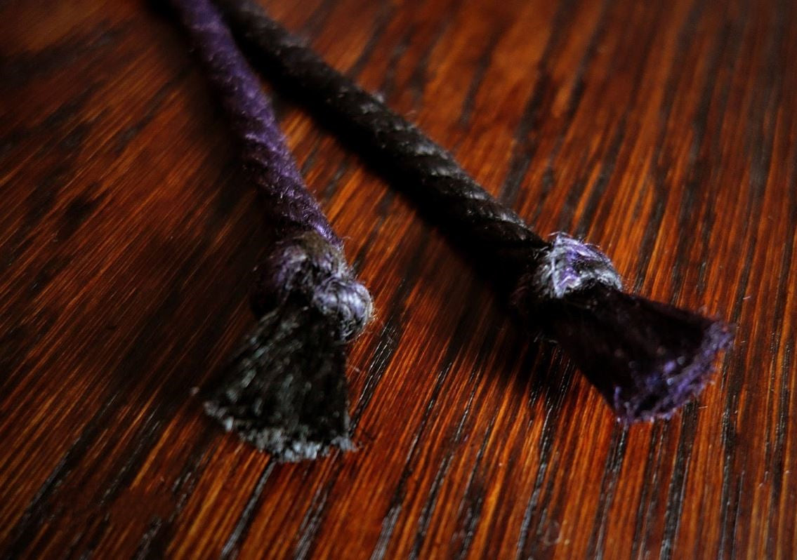 Duo color jute rope 6 mm black/violet