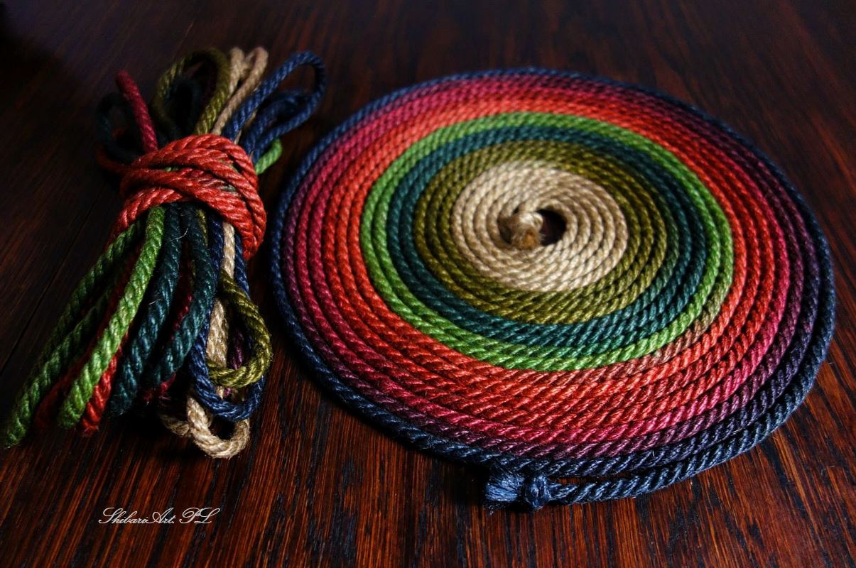 Rainbow jute touw 6 mm