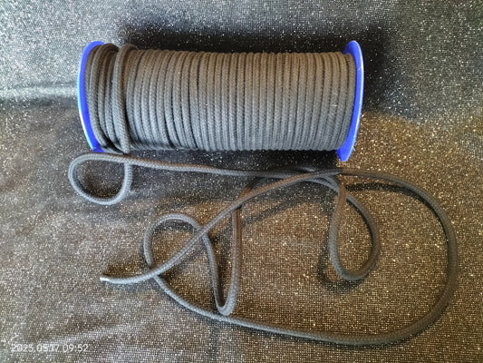 Katoen touw zwart 8mm