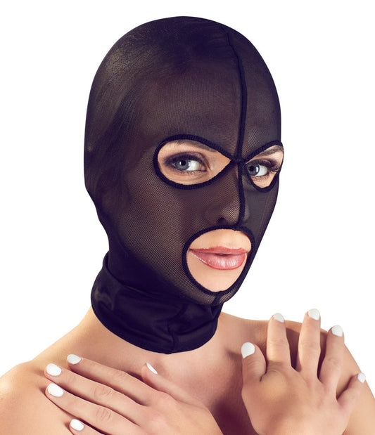 Masque de tête transparent noir chat de bain