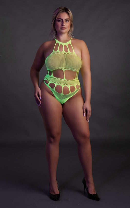 Body with Grecian Neckline - Neon Green OS and QS