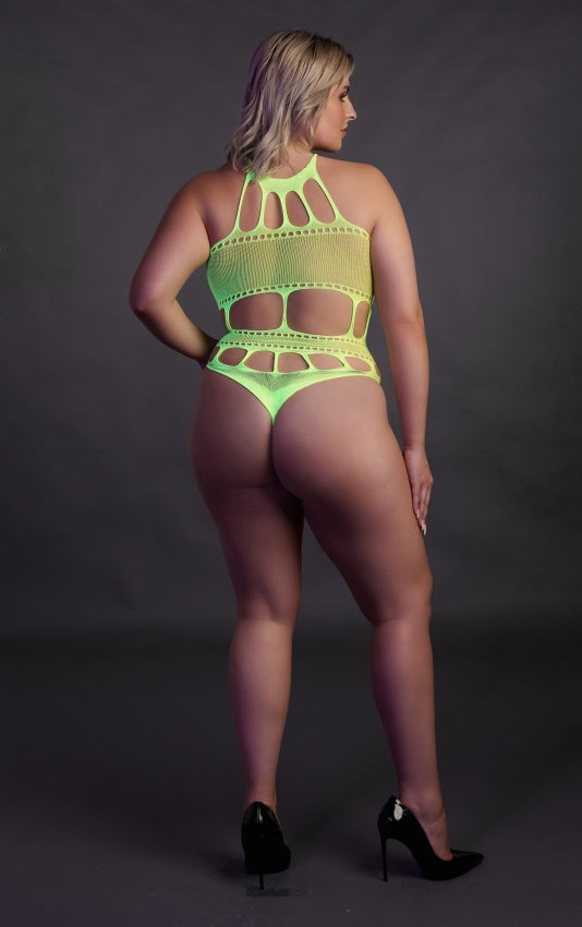 Body with Grecian Neckline - Neon Green OS and QS