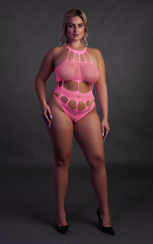 Body with Grecian Neckline - Neon Pink OS en QS