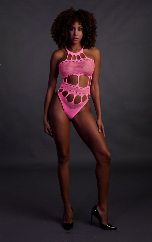Body with Grecian Neckline - Neon Pink OS en QS