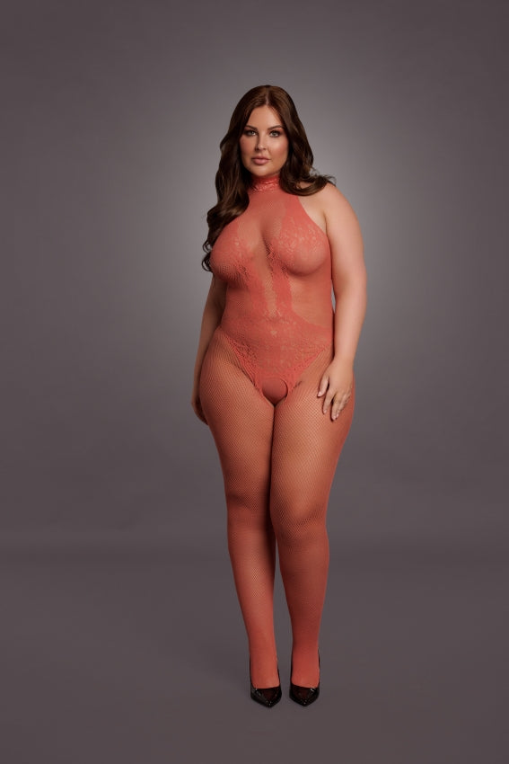 Bodystocking résille et dentelle - Sunset glow OS et QS