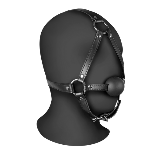Extreme head harness with bellows gag