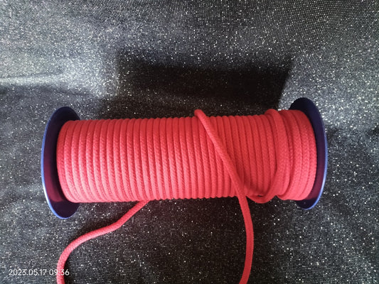 Corde en coton rouge 8mm