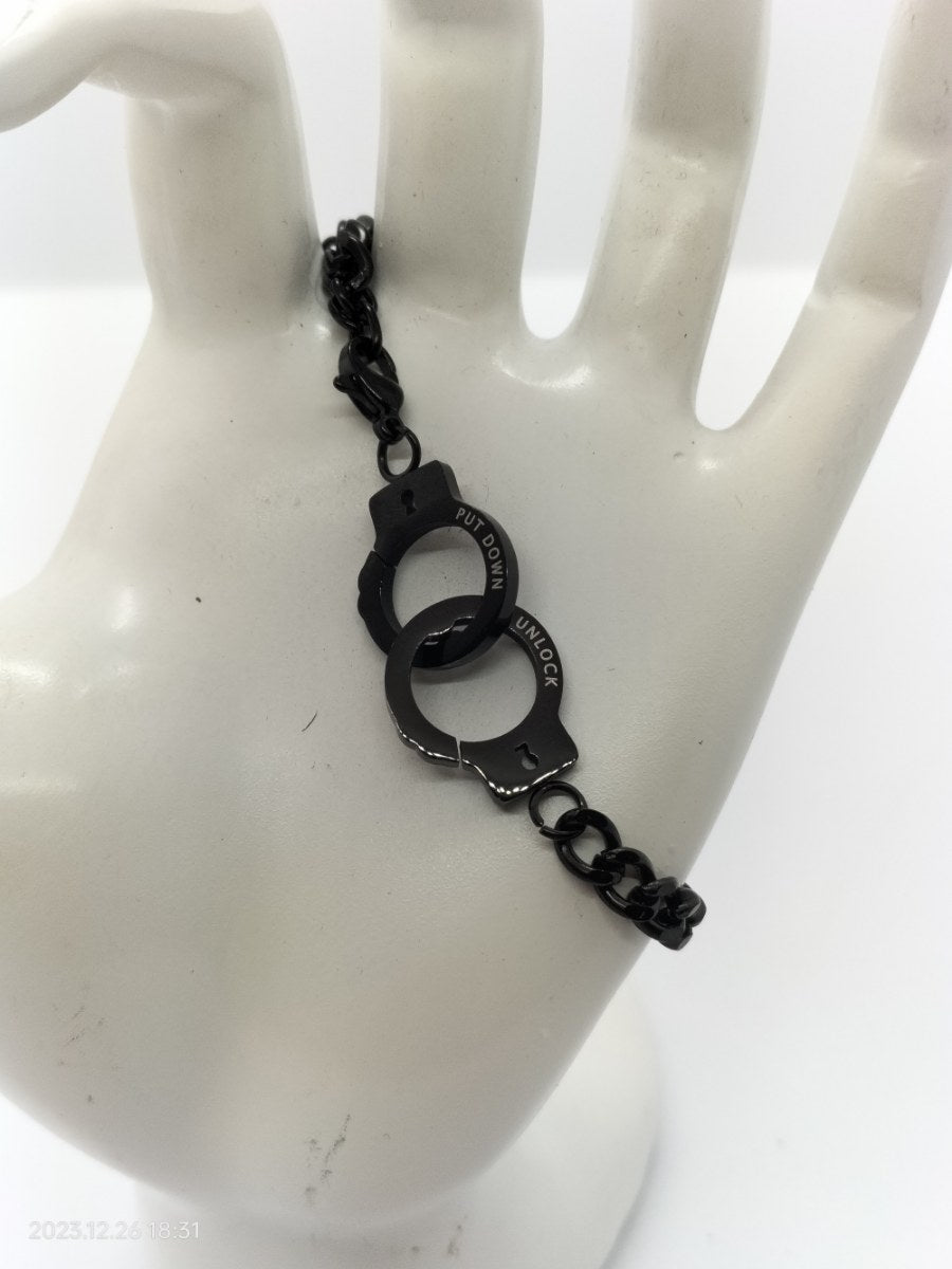 Stainless steel black ladies bracelet