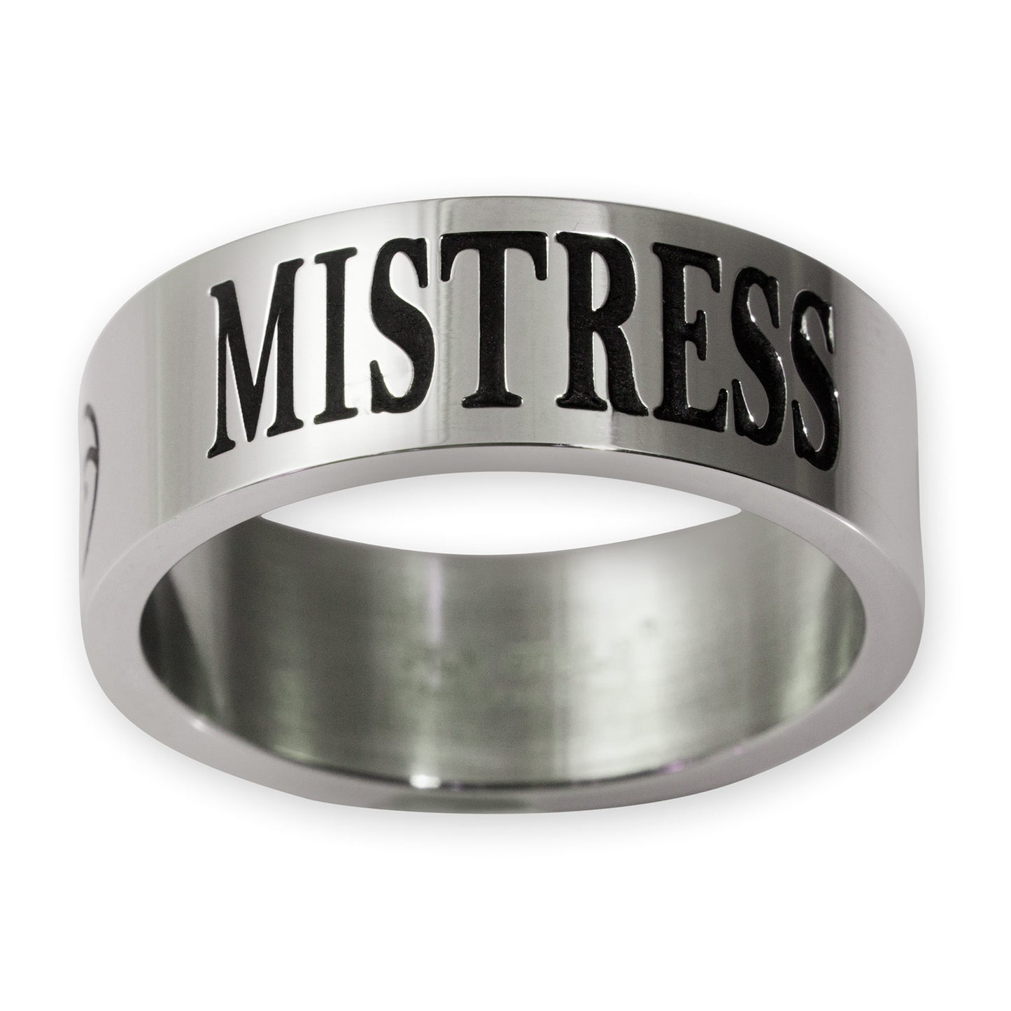 Stainless steel ring with Mistress (different sizes)