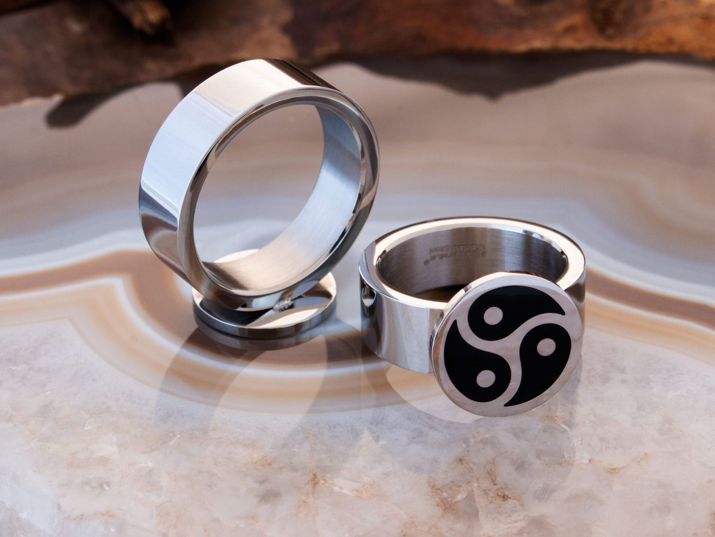 Stainless steel ring with BDSM logo (different sizes)