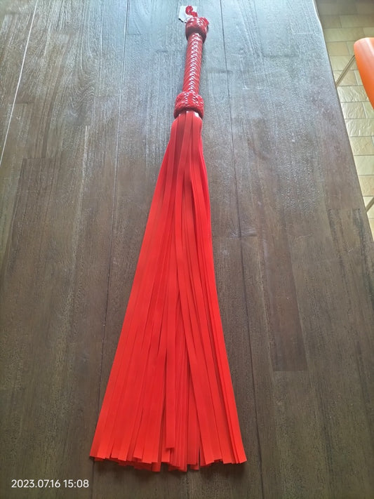 Red silicone flogger