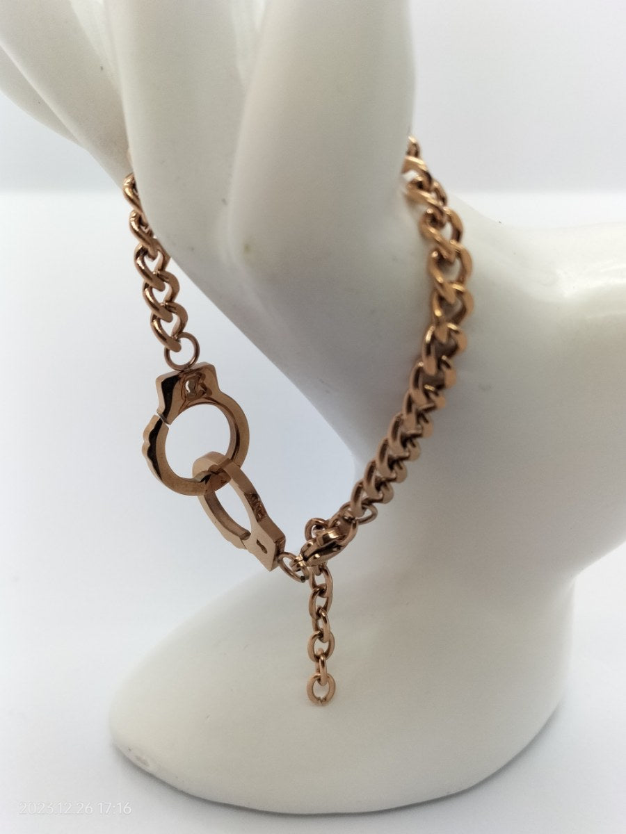 Stainless steel rose gold colored ladies bracelet