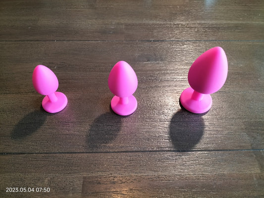 Silicone butt plug pink 3 sizes available