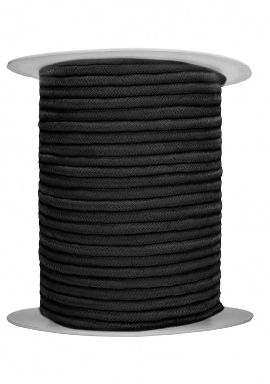 Corde en coton noir au mètre ou en rouleau entier