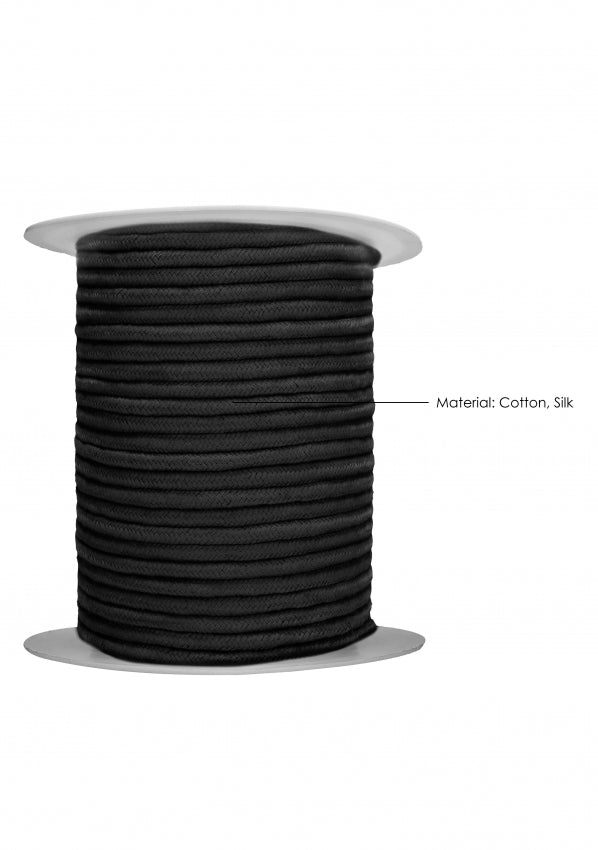 Zwart katoen touw per meter of gehele rol