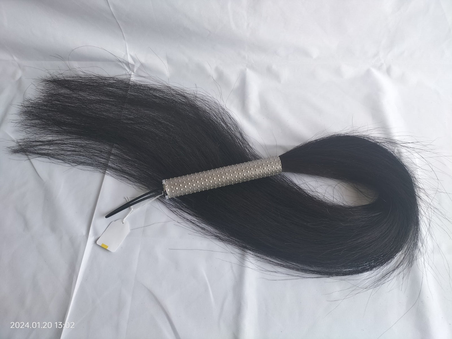 Thick horse hair flogger black +100 cm
