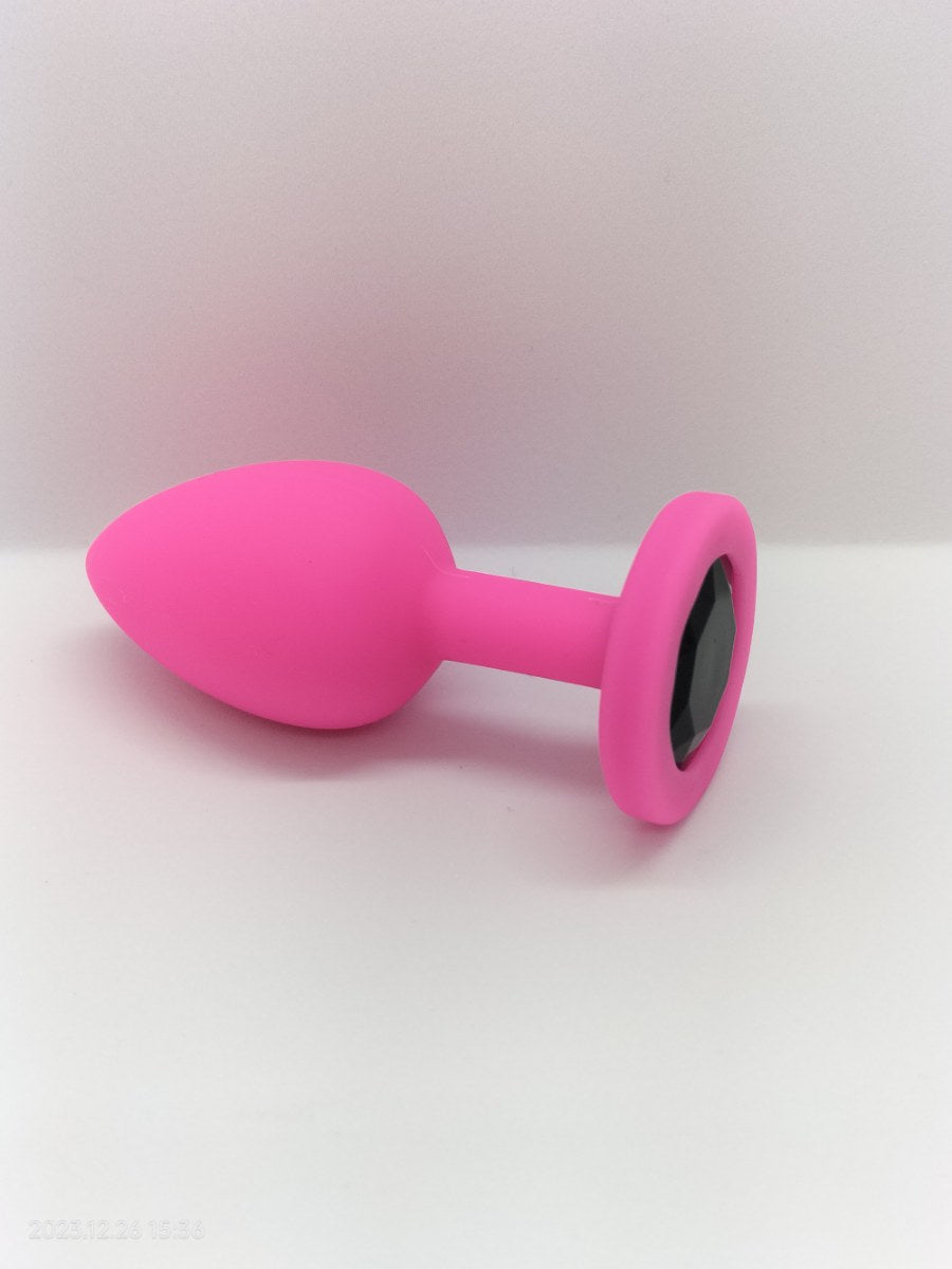 Silicone butt plug pink size S